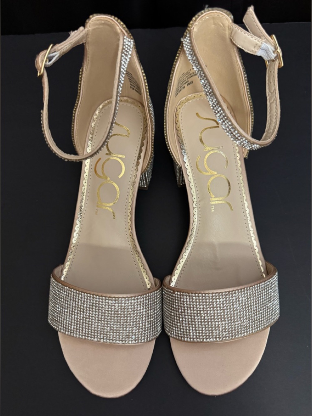 Sugar Blush Rhinestone Ankle-Strap Heels - Picture 5 of 9
